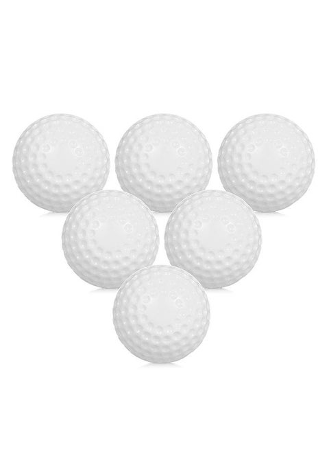6 Pack 9 Inch PU Dimpled Baseballs with Drawstring Carry Bag for Pitching Machine Practice
