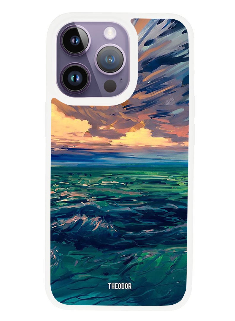 Theodor Protective Case Anti Scratch Shock Proof Cover For APPLE IPHONE 14 PRO MAX Landscape (White Bumper) - Image 1