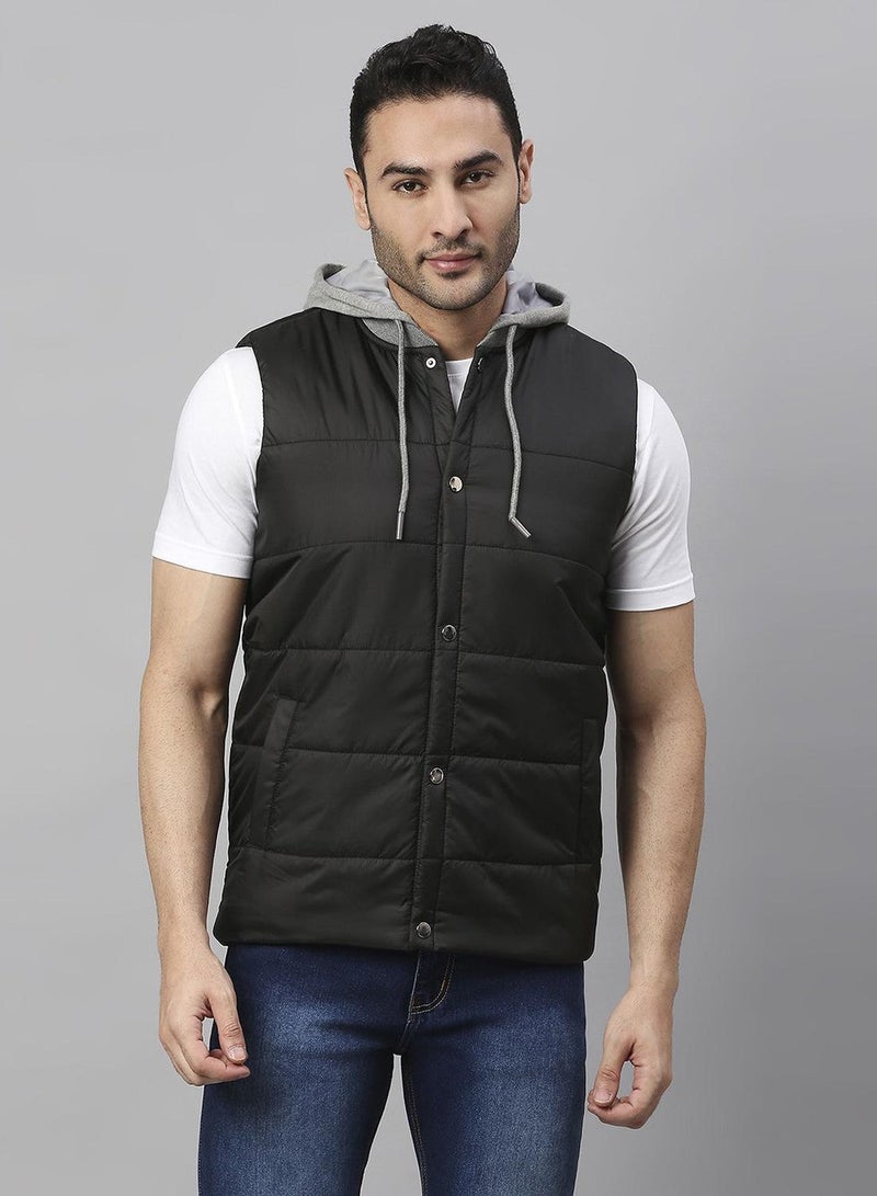 Dennis Lingo Men's Black 100% Polyester Solid Regular Fit Jacket - Image 1