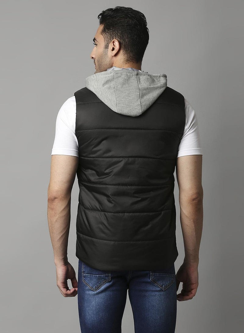 Dennis Lingo Men's Black 100% Polyester Solid Regular Fit Jacket - Image 2