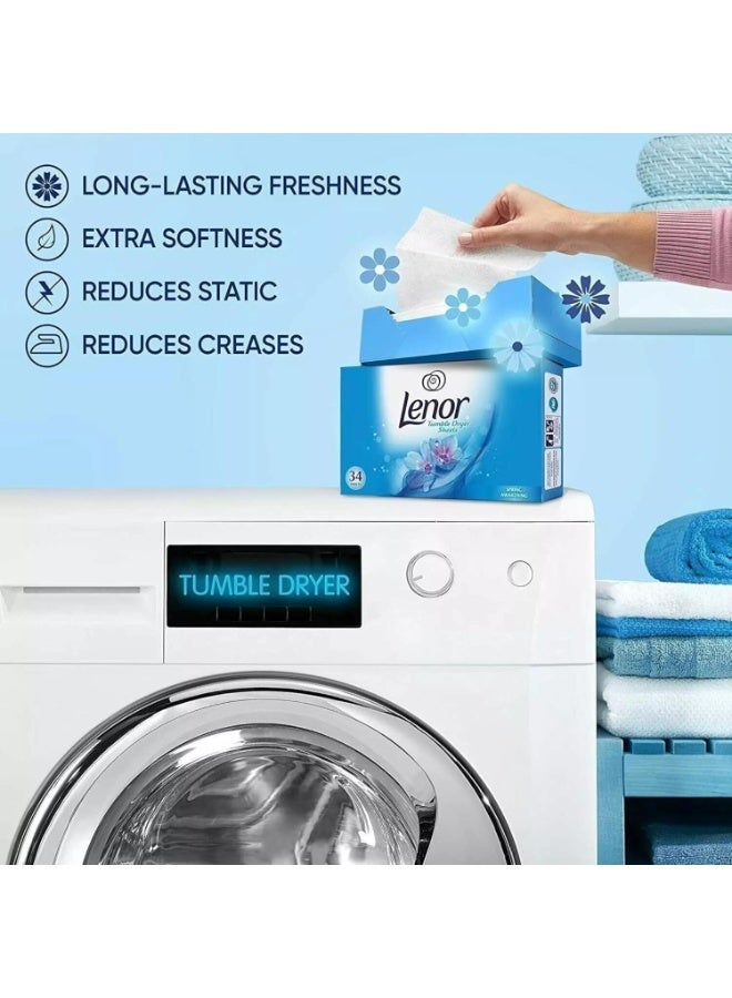 Lenor Tumble Dryer Fabric Sheets Spring Awakening, Pack of 2 x 34 Sheets - Image 5