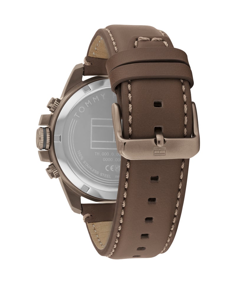 TOMMY HILFIGER Round Multifunction Men'S Ionic Plated Khaki Steel Case  Watch - Image 2