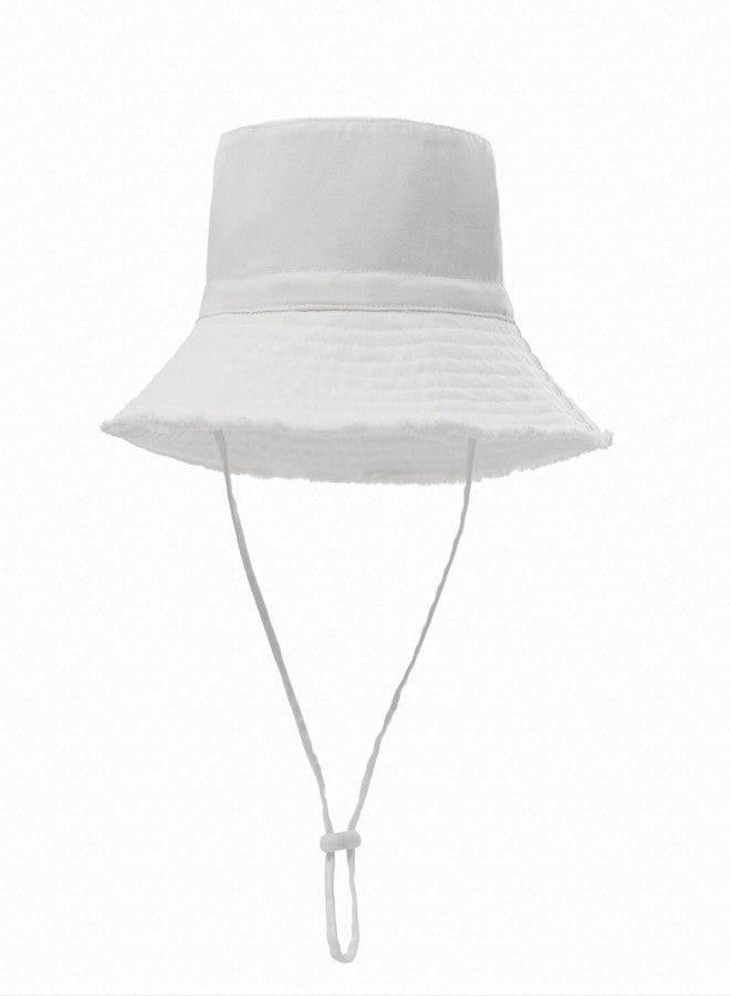 Reyow Baby Toddler Sun Hat for Boy Girl Bucket Hat Infant Beach Swim Sun Hat Kids Summer UPF 50+ Sun Protection Cap (US, Age, 6 Months, 24 Months, White) - Image 2