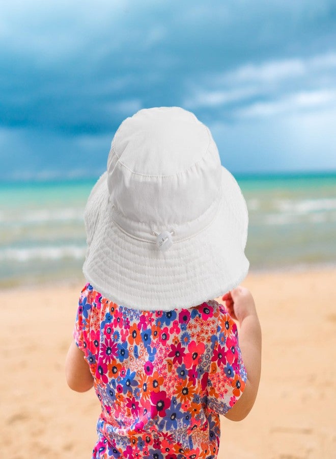Reyow Baby Toddler Sun Hat for Boy Girl Bucket Hat Infant Beach Swim Sun Hat Kids Summer UPF 50+ Sun Protection Cap (US, Age, 6 Months, 24 Months, White) - Image 5