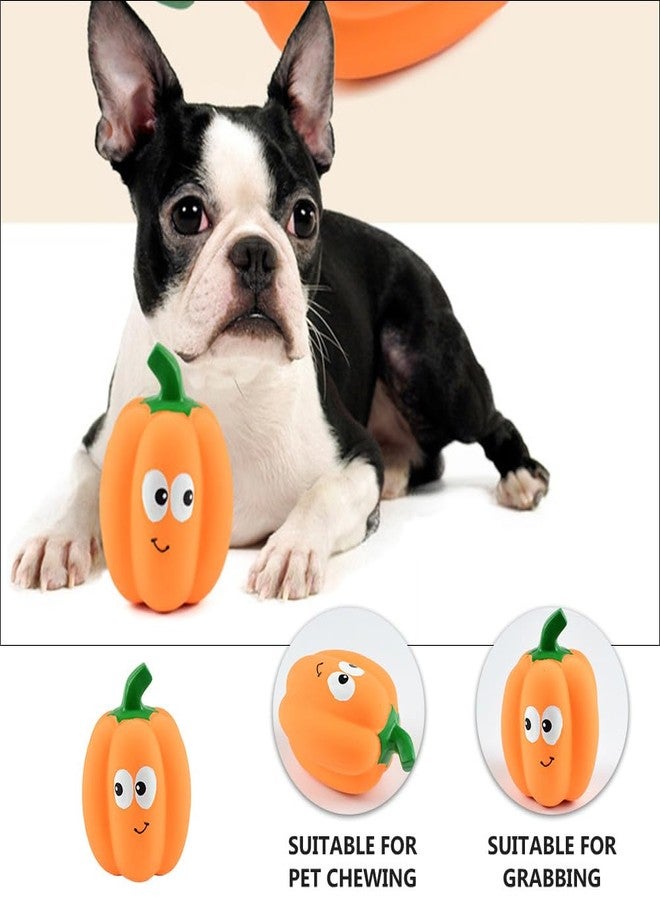 balacoo Squeaky Dog Toys - Latex Pumpkin Dog Toys for Small Dogs, Halloween, Puppy Chew Ball with Squeaker Dog, Grinding Teeth Toy Pet Interactive Play - Image 4