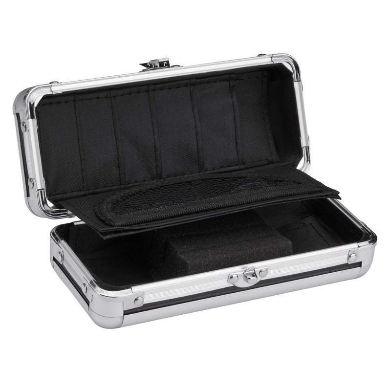 CASEMASTER حافظة كاسماستر للألمنيوم بملف نحيف تحمل 3 سهام حديدية وناعمة مع مساحة كافية للحفاظ على شكل الأجنحة، تحتوي على جيوب مدمجة لملحقات أخرى، سوداء - Image 4