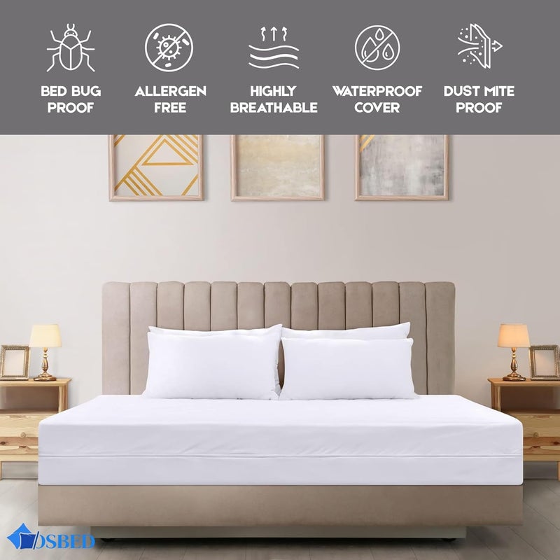 OSBED 100% Waterproof Mattress Encasement with Deep Pockets & Zipper - King Size (200 x 200cm) - Image 3