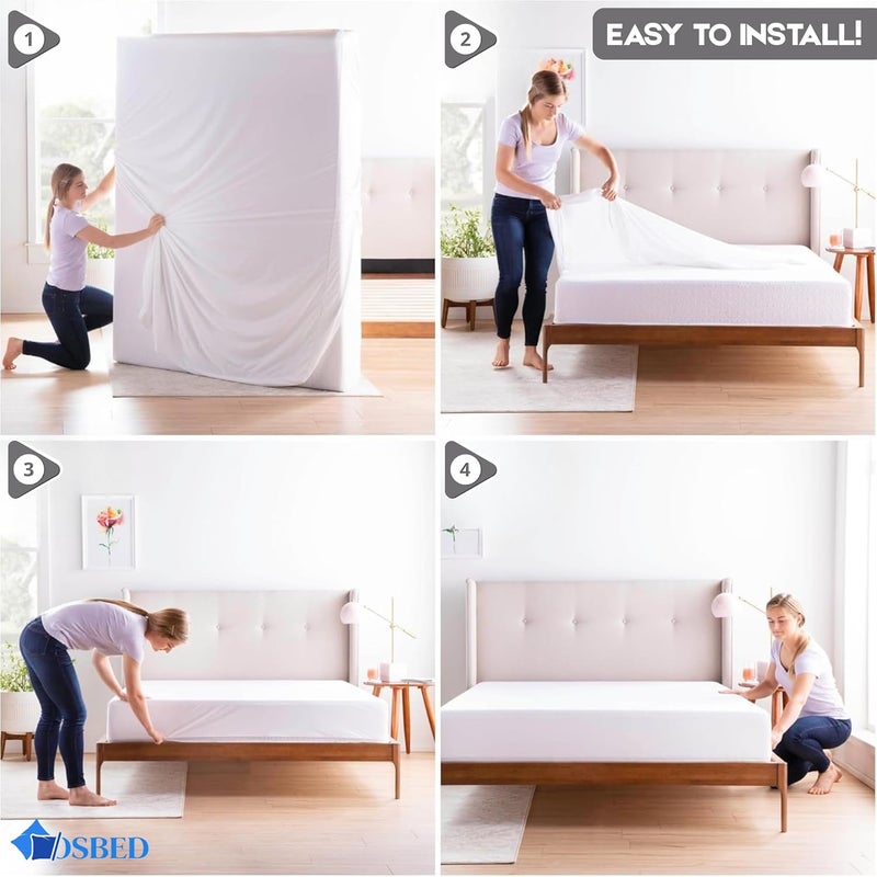 OSBED 100% Waterproof Mattress Encasement with Deep Pockets & Zipper - King Size (200 x 200cm) - Image 4