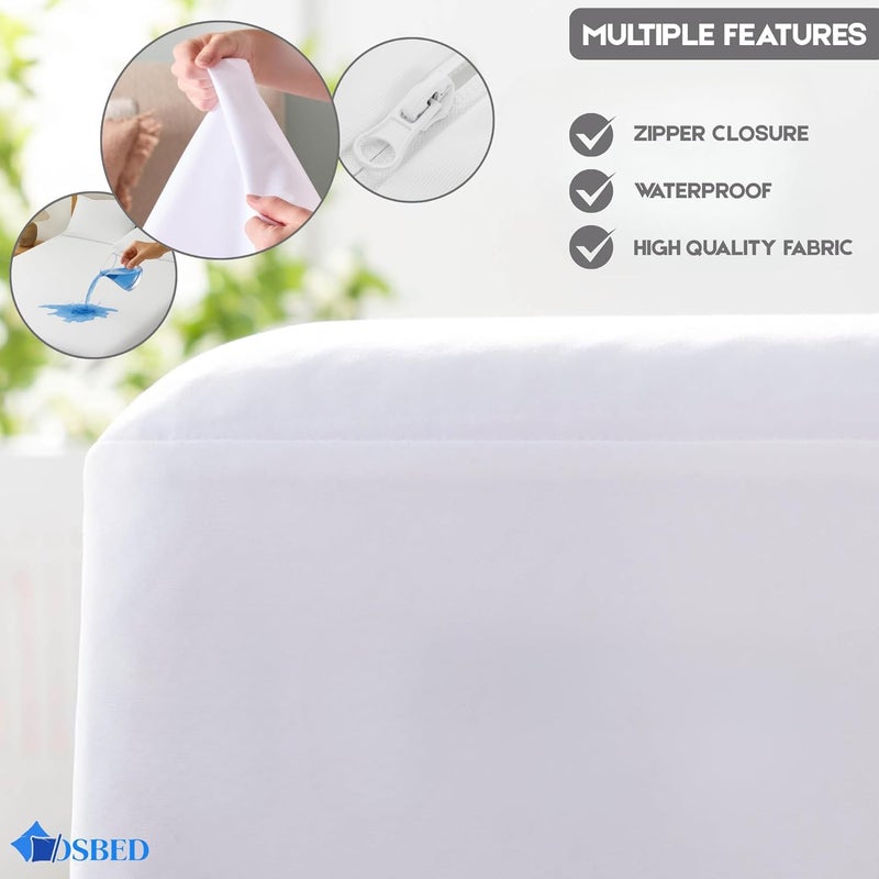 OSBED 100% Waterproof Mattress Encasement with Deep Pockets & Zipper - King Size (200 x 200cm) - Image 5