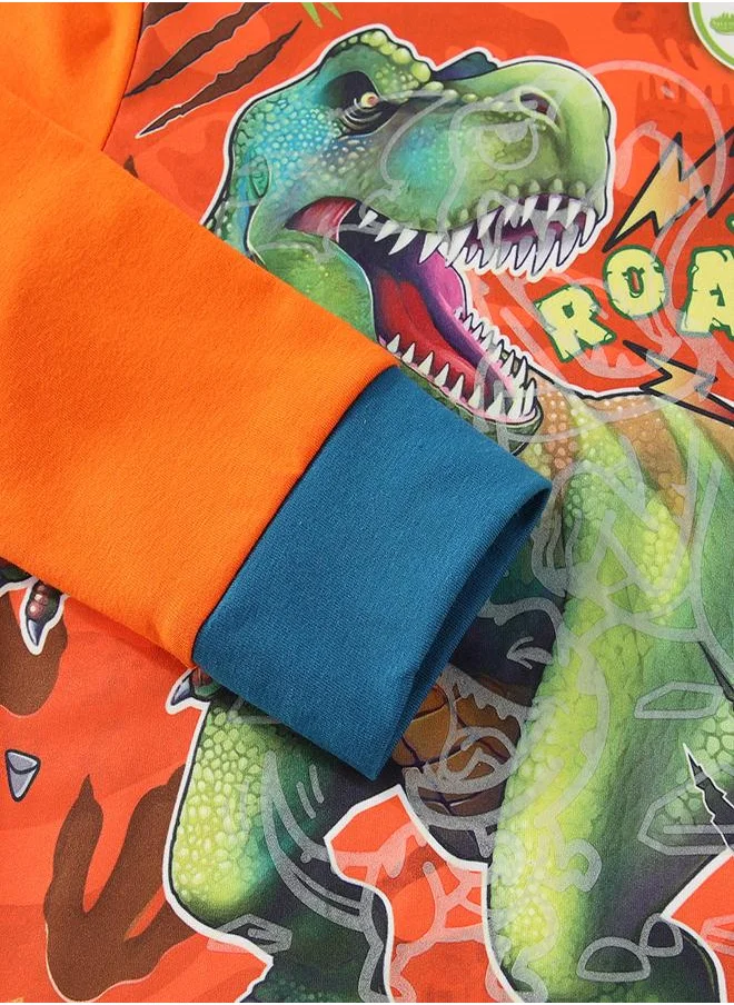 babyqlo Roar T-Rex Glow-in-the-Dark PJs for Boys