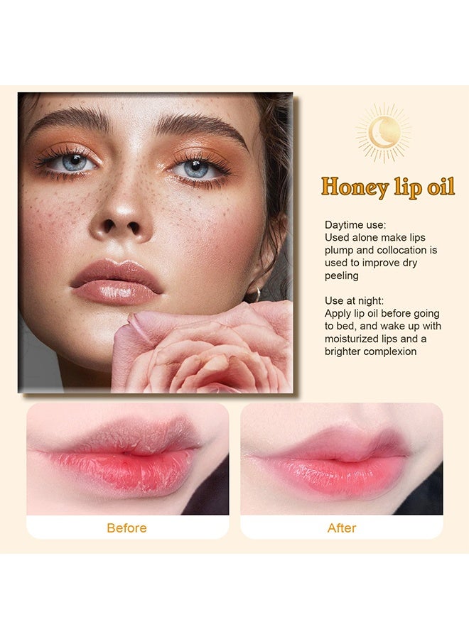 EELHOE Honey Lip Oil,Moisturizing Honey Pot Lip Oil Lip Gloss Lip Balm, Moisturizing Propolis Sleeping Lip Mask Hydrating & Prevention Dry, Winter Lip Care Products 5g - Image 5