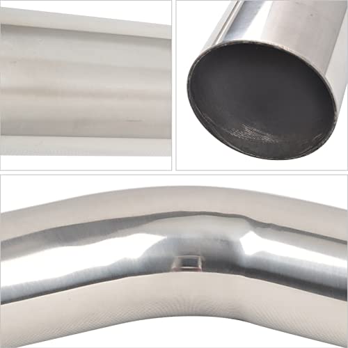 FGJQEFG 2.5 Inch 45 Degree DIY Custom Mandrel Exhaust Pipe Tube Pipe, T304 Stainless Steel, Universal Fit, 15.74 Inch End to End Length, 2.5'' OD Mandrel Bend Pipe - Image 3