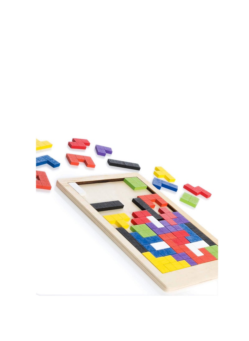 Generic All Kids United® 3D Wooden Puzzle Tetris Educational Toy with Building Blocks  - Image 5