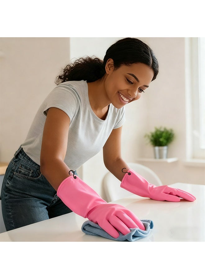 RESONIX 2 Pairs Dishwashing Gloves with Hanging Hooks – Reusable Latex Rubber Cleaning Gloves for Kitchen, Dishwashing & Household Chores (SIZE:M) - Image 5