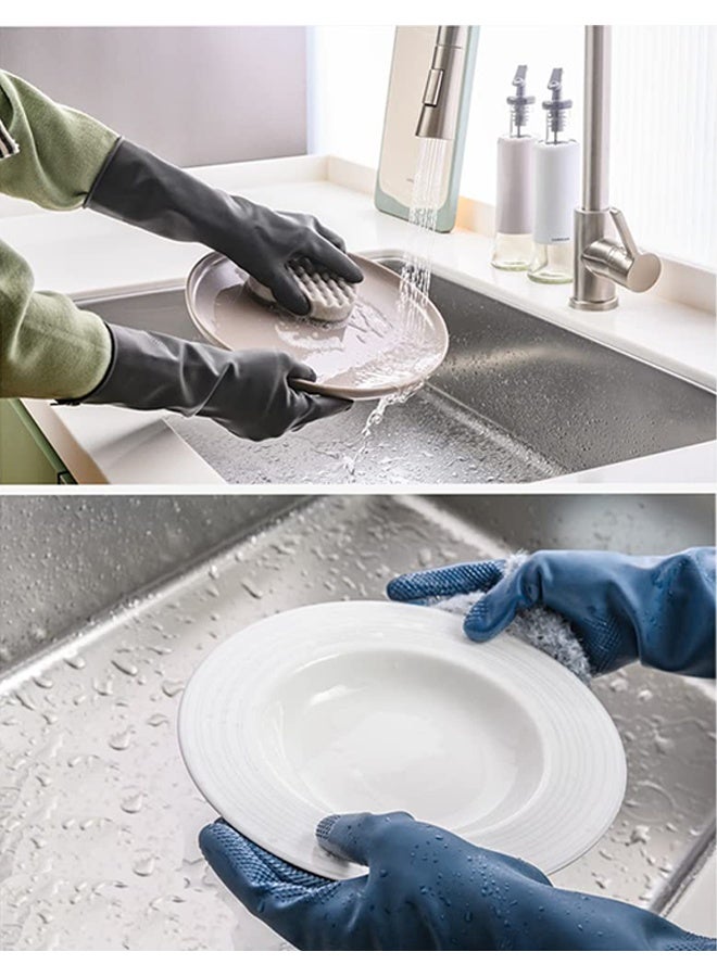 RESONIX 2 Pairs Dishwashing Gloves with Hanging Hooks – Reusable Latex Rubber Cleaning Gloves for Kitchen, Dishwashing & Household Chores (SIZE:M) - Image 4