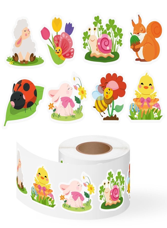 Kirako 500Pcs Spring Animal Stickers for Kids, Colorful Insect & Flower Self-Adhesive Labels Incentive Stickers Decals for Toddlers Classroom Teacher Rewards DIY Crafts Party Favors Gift - Image 1