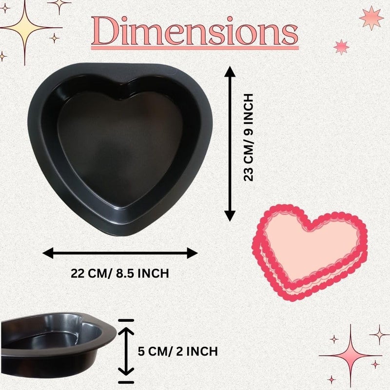 Casa Azul Heart Cake Pan 9Inch Bakeware NonStick Carbon Steel Pan Deep Dish Oven Baking Mold Baking Tray Ovenware for Cakes Bread Pizza Cookies - Image 3