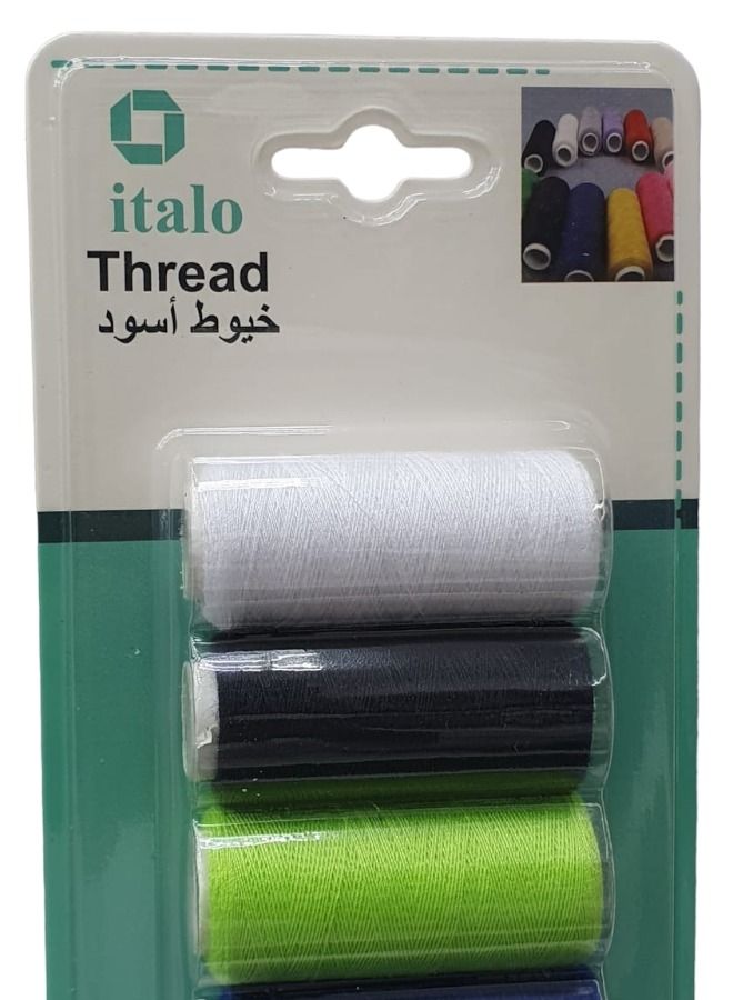 ITALO 8 قطع من خيوط الخياطة المصنوعة من البوليستر المغزول لأغراض الخياطة العامة والإصلاح متعددة الألوان 200 متر لكل قطعة - Image 3