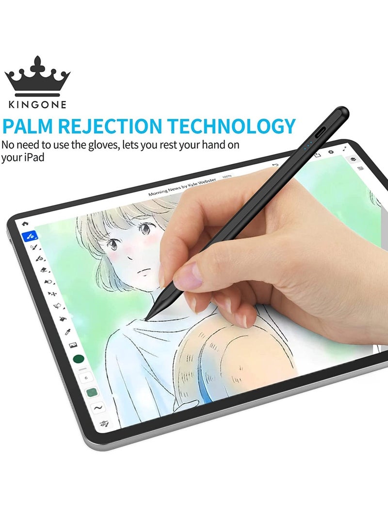 ELTRAZONE Upgraded Stylus Pen, iPad Pencil, Ultra High Precision & Sensitivity, Palm Rejection, Prevents False ON/OFF Touch, Power Display, Tilt Sensitivity, Magnetic Adsorption For iPad 2018 and Later - Image 2