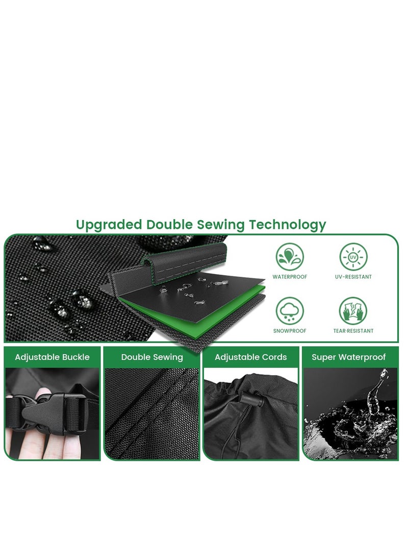 بيت الشاي غطاء أثاث الفناء، غطاء أثاث خارجي، غطاء أثاث مقاوم للماء، مقاوم للغبار والأشعة فوق البنفسجية، مناسب لغطاء طاولة وكرسي الأريكة - أسود - Image 2