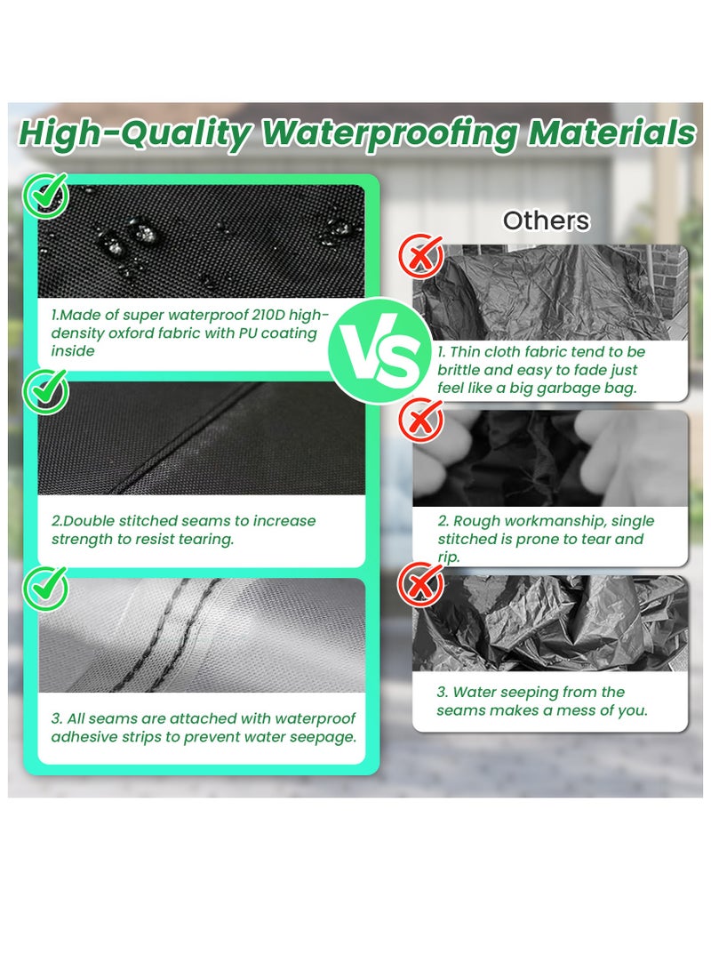 بيت الشاي غطاء أثاث الفناء، غطاء أثاث خارجي، غطاء أثاث مقاوم للماء، مقاوم للغبار والأشعة فوق البنفسجية، مناسب لغطاء طاولة وكرسي الأريكة - أسود - Image 3