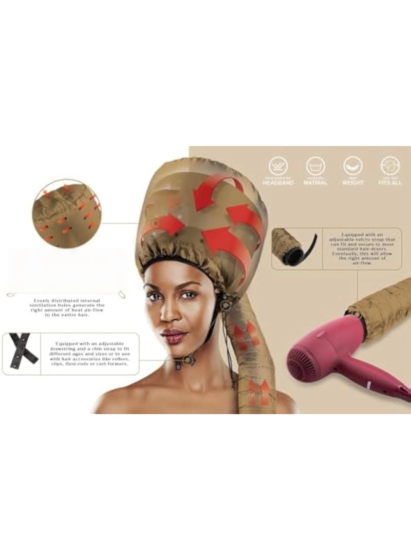 غطاء رأس ناعم لمجفف الشعر مع عصابة رأس تقلل الحرارة حول الأذنين - يستخدم لتصفيف الشعر والترطيب العميق وتجفيف الشعر (اللون: أزرق) - Image 3