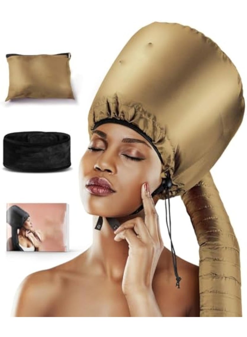 غطاء رأس ناعم لمجفف الشعر مع عصابة رأس تقلل الحرارة حول الأذنين - يستخدم لتصفيف الشعر والترطيب العميق وتجفيف الشعر (اللون: أزرق) - Image 1