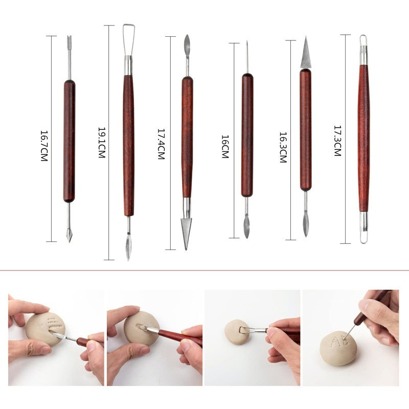 Langqun Clay Sculpting Tools,Pottery Tools Kit, Polymer Clay Tools,Pottery Ribs, Air Dry Clay Tools for Sculpting, Modeling, Carving, Modeling - Image 3