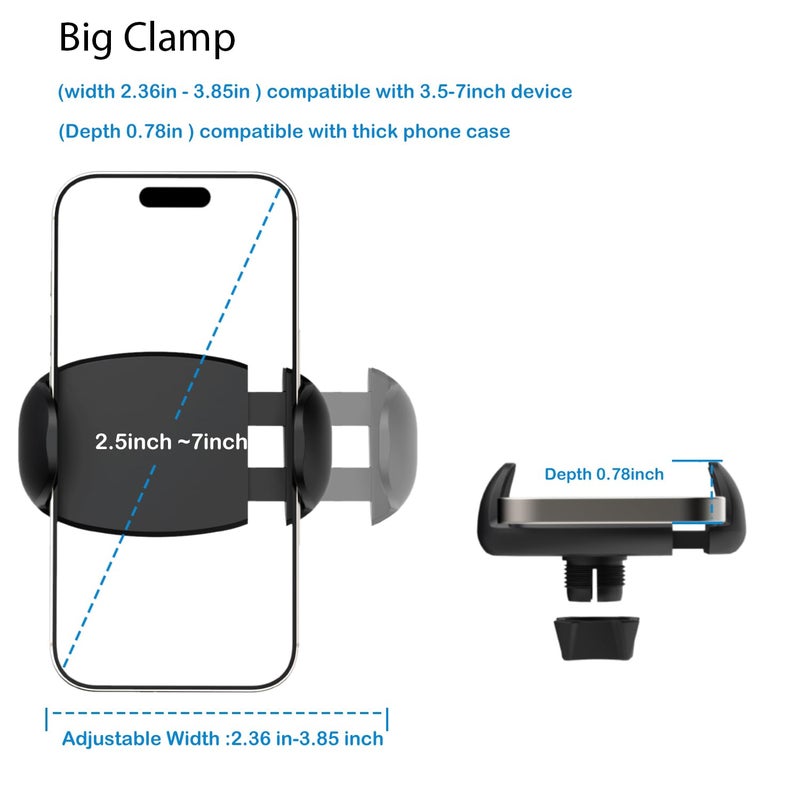 TONDA Phone Holder for Bed Desk, Gooseneck Phone Holder Stand with 33 inch Adjustable Flexible Long Arm Clip Clamp Bracket Mount for iPhone 15 Pro Max XR X 8 7 6 or Other 4-7" Devices - Image 3