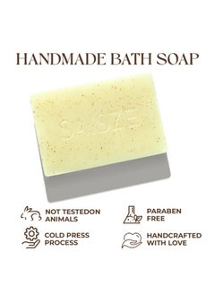 SAISZE SAISZE Natural Coconut and Shea Butter Soap - 8 oz 100% Vegan Cold Process, Organic Soap Enriched with Coconut oil, Shea, Handmade Body Soap Bars for Women and Men  - Image 4