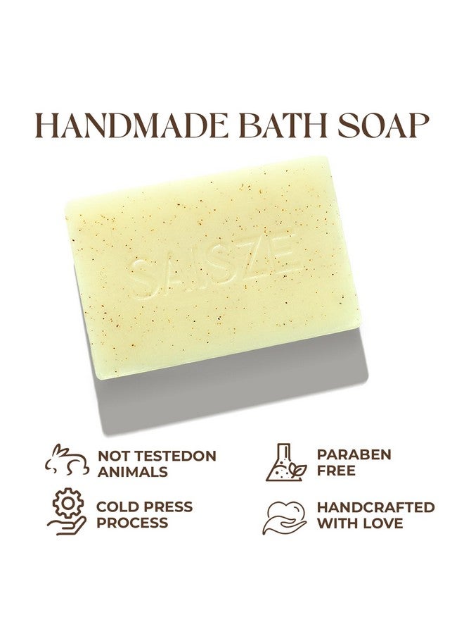 SAISZE Natural Coconut and Shea Butter Soap - 8 oz 100% Vegan Cold Process, Organic Soap Enriched with Coconut oil, Shea, Handmade Body Soap Bars for Women and Men - Image 4