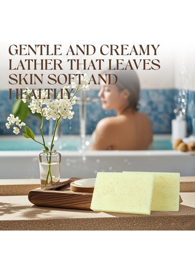 SAISZE Natural Coconut and Shea Butter Soap - 8 oz 100% Vegan Cold Process, Organic Soap Enriched with Coconut oil, Shea, Handmade Body Soap Bars for Women and Men - Image 5
