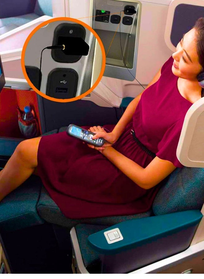 Chase Up 2pcs Gold Plated Airplane Flight Headphone Adapters - Use Own Headphones with Plane's In-Flight Entertainment Systems - Great Sound on all Planes - Image 2