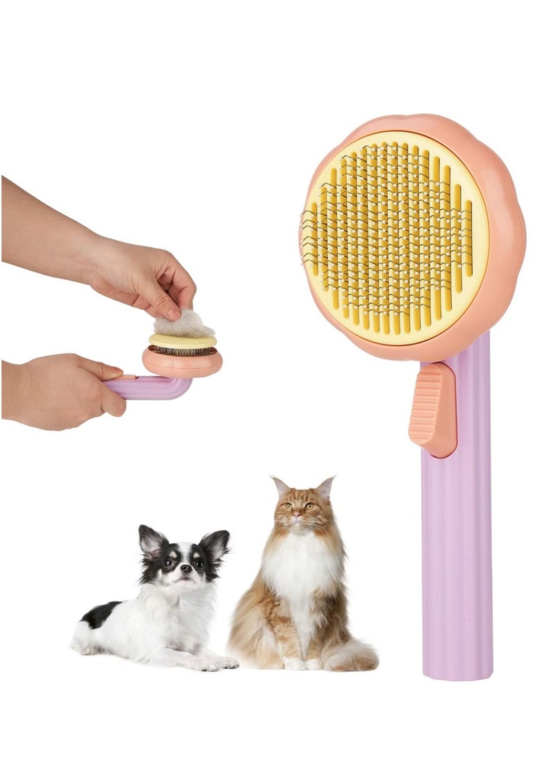 MissTiara Pet Pumpkin Design Brush Pet Grooming Self Cleaning Slicker Brush for Dogs Cats Puppy Rabbit  - Image 2