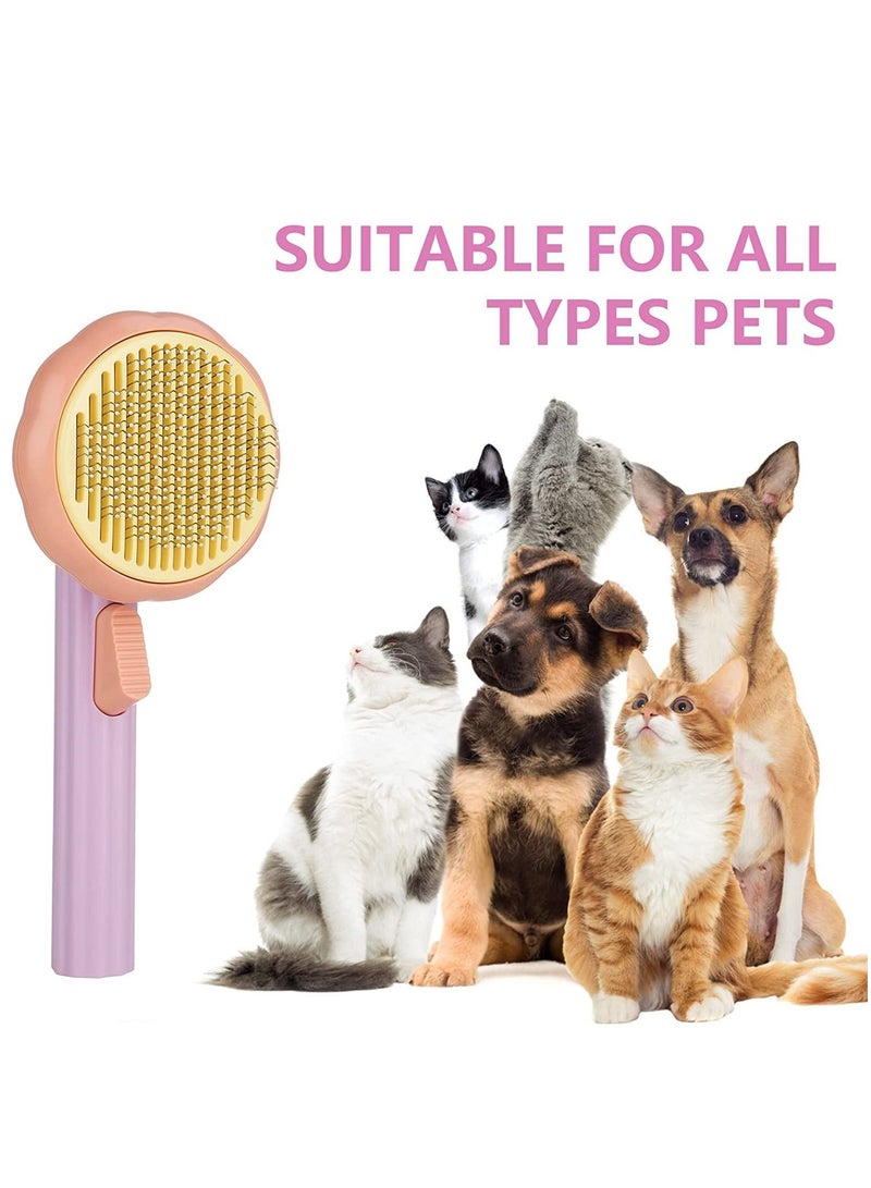 MissTiara Pet Pumpkin Design Brush Pet Grooming Self Cleaning Slicker Brush for Dogs Cats Puppy Rabbit  - Image 5