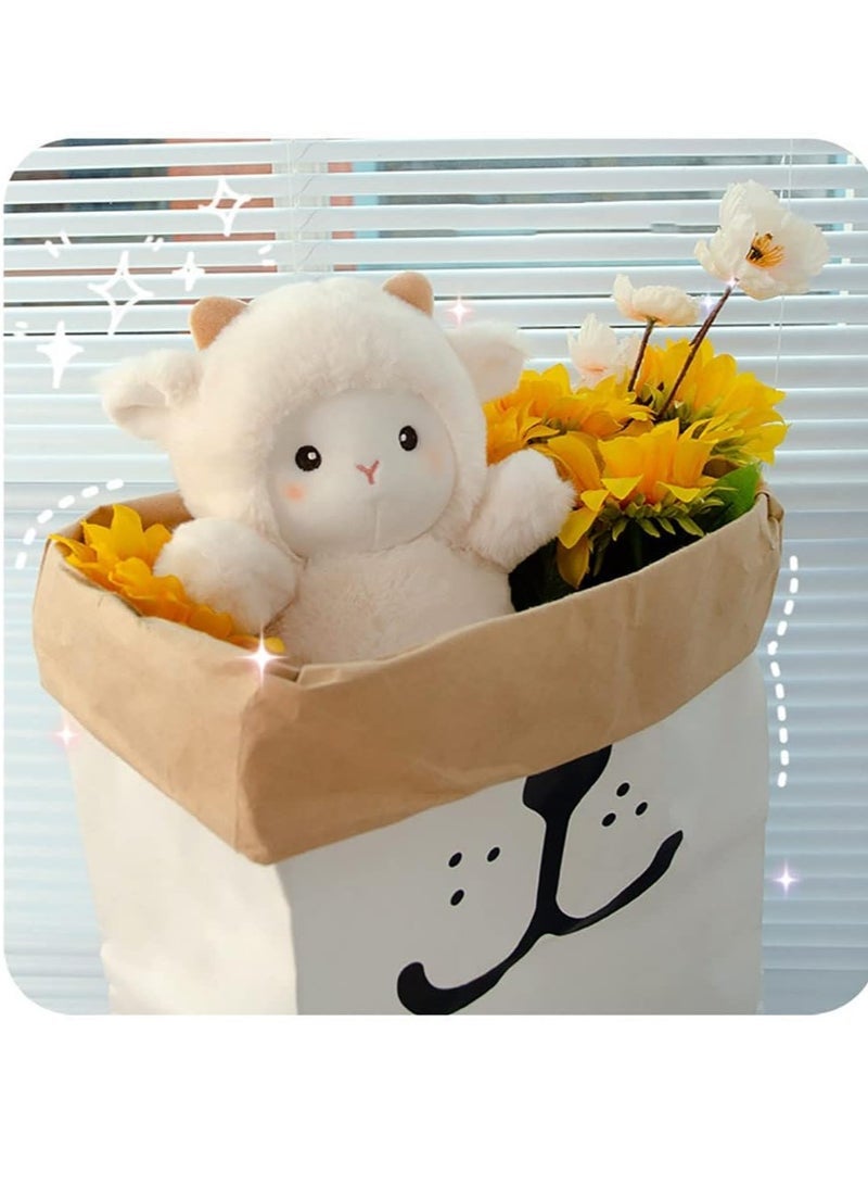 general Little Sheep Plush Lamb Stuffed Animal Plush Toy Children Birthday Gift 25cm (White) - Image 3