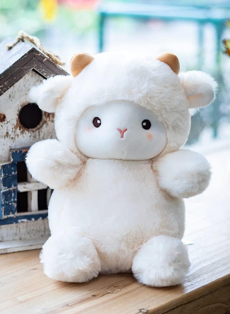 general Little Sheep Plush Lamb Stuffed Animal Plush Toy Children Birthday Gift 25cm (White) - Image 4