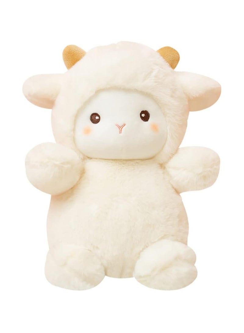 general Little Sheep Plush Lamb Stuffed Animal Plush Toy Children Birthday Gift 25cm (White) - Image 1