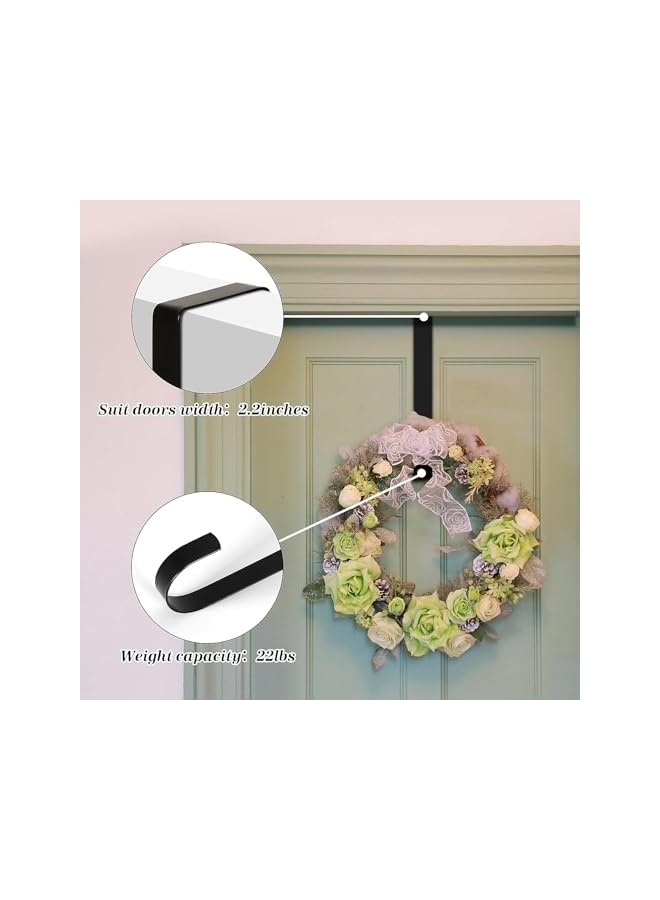 PROMASS promass 2PCS Wreath Hangers for Front Door, Wreath Hanger Door Wreath Hook Over The Door Hanger, Door Wreath Garland Hanger Metal Wreath Holder (Size : 12INCH)  - Image 3