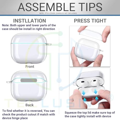 T Teclusive Crystal Clear Hard Transparent Case Compatible with Airpods Pro 2 / Pro | Full Protective Plastic Cover | Lifetime Non Yellowing Clear Case (Airpod Pro 2) - Image 5