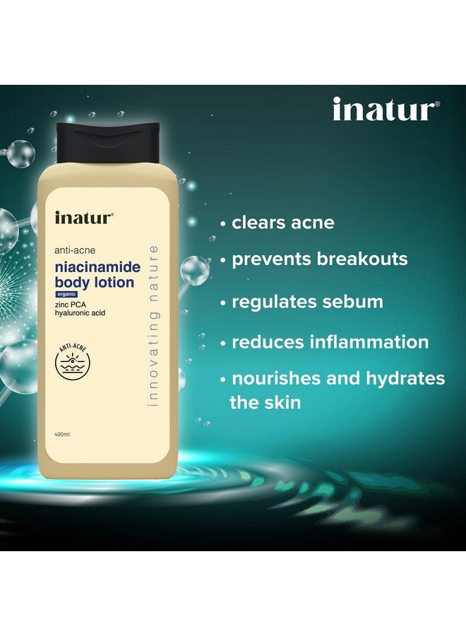 إناتور لوشن الجسم بالنياسيناميد 400 مل - لوشن مرطب للجسم مضاد لحب الشباب يحتوي على 2% حمض الساليسيليك وحمض الزنك وحمض الهيالورونيك | لوشن الجسم بالنياسيناميد الخالي من الكبريتات لبشرة ناعمة ورطبة - Image 5