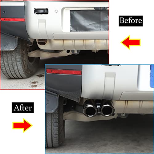 Yiwang Stainless Steel Car Exhaust Pipe Noise Canceller Cover Stickers For Land Rover Defender 90 110 2020-2025 Auto Accessories (Black) - Image 3