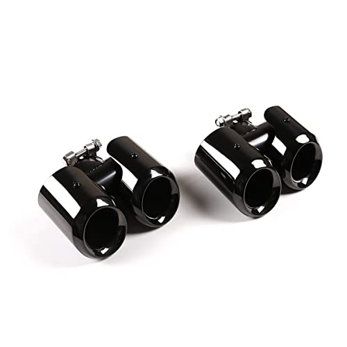 Yiwang Stainless Steel Car Exhaust Pipe Noise Canceller Cover Stickers For Land Rover Defender 90 110 2020-2025 Auto Accessories (Black) - Image 2
