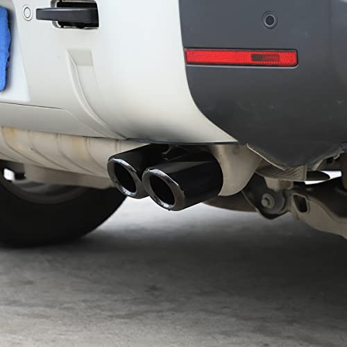 Yiwang Stainless Steel Car Exhaust Pipe Noise Canceller Cover Stickers For Land Rover Defender 90 110 2020-2025 Auto Accessories (Black) - Image 5
