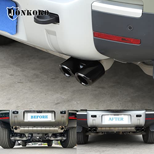 Yiwang Stainless Steel Car Exhaust Pipe Noise Canceller Cover Stickers For Land Rover Defender 90 110 2020-2025 Auto Accessories (Black) - Image 4