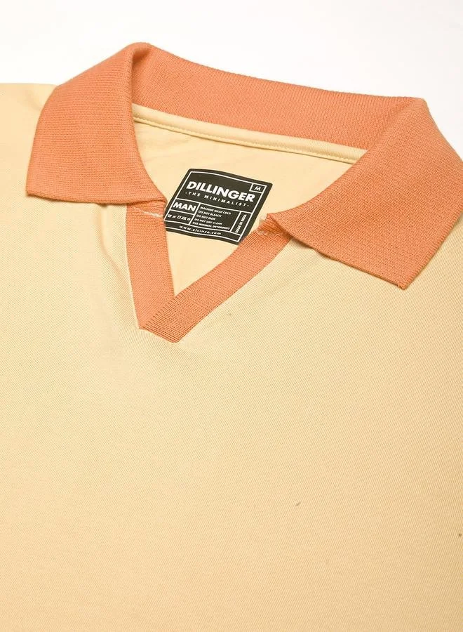ديلينجر تيشيرت بولو سادة بياقة مفتوحة وقصة عادية للرجال