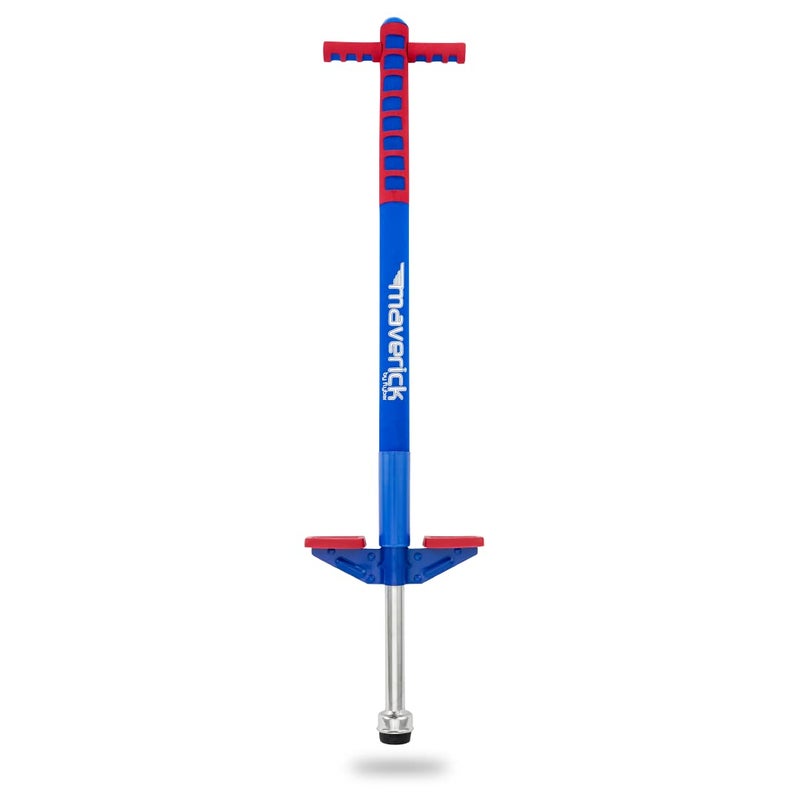 Flybar Flybar Maverick Pogo Stick for Kids Ages 5+, 40 to 80 Pounds, Perfect for Beginners, Easy Grip Handles, Anti-Slip Pegs, Outdoor Toys for Boys, Jumper Toys for Girls, Outside Toys for Kids (Red/Blue) - Image 1