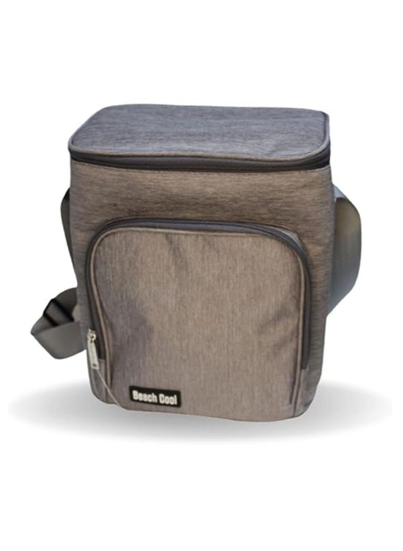 بيتش كول حقيبة غداء ساخنة وباردة بحزام قابل للتعديل (رمادي فاتح - 10 لتر)