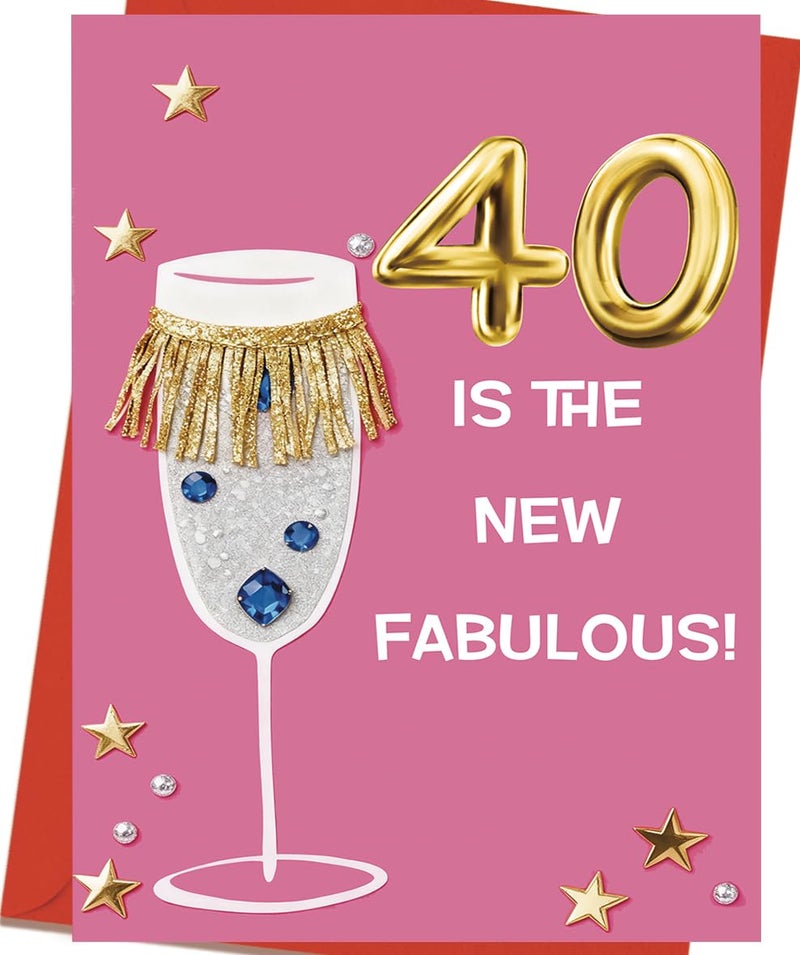 OJsensai Happy 40th Birthday Card & Gifts for Women Men, 40 Year Old Bday Gifts Ideas for Husband Wife, Happy 40th Birthday Decorations - Image 1