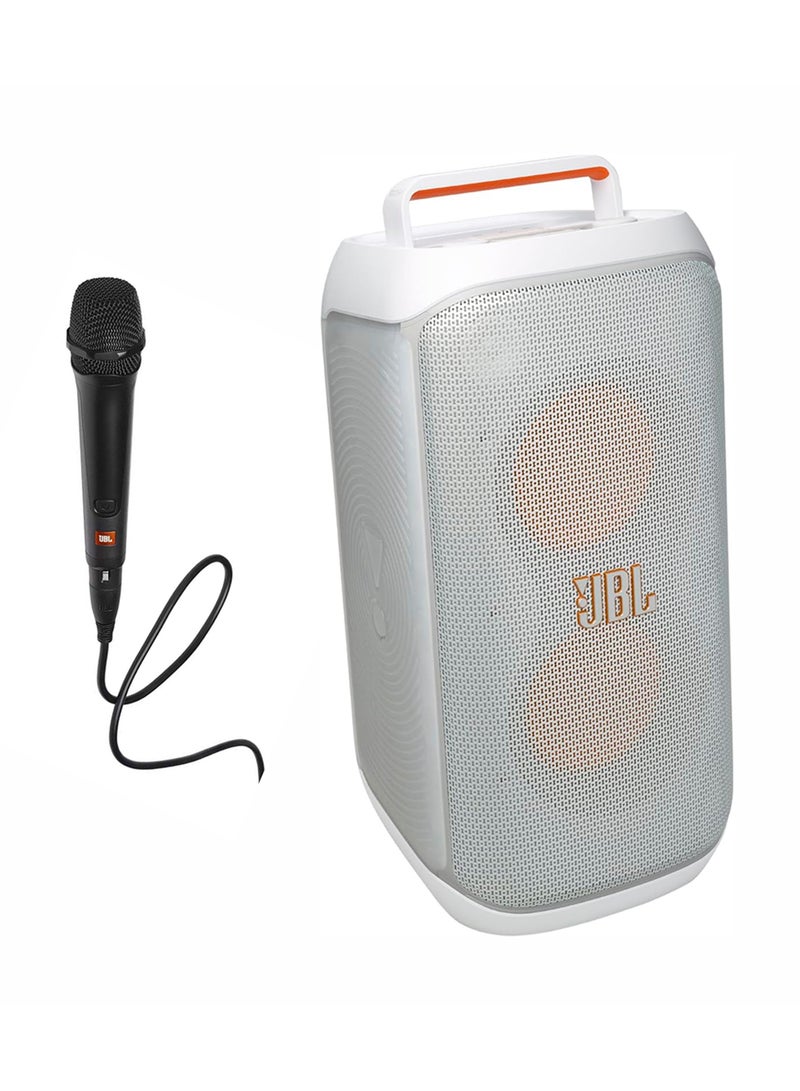 JBL PartyBox Club 120 Wireless Party Speaker,+ PBM100 Wired Dynamic Vocal Mic with Cable JBLPBCLUB120SWUK+JBLPBM100BLK White - Image 1